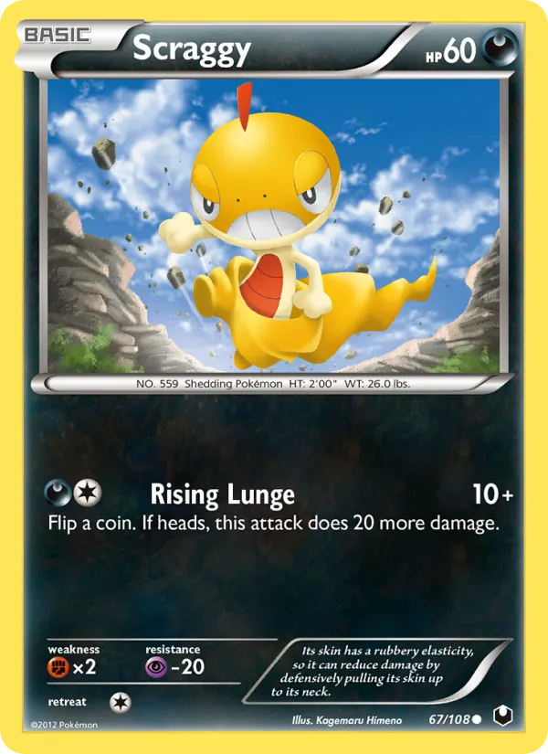 Scraggy Pokémon card