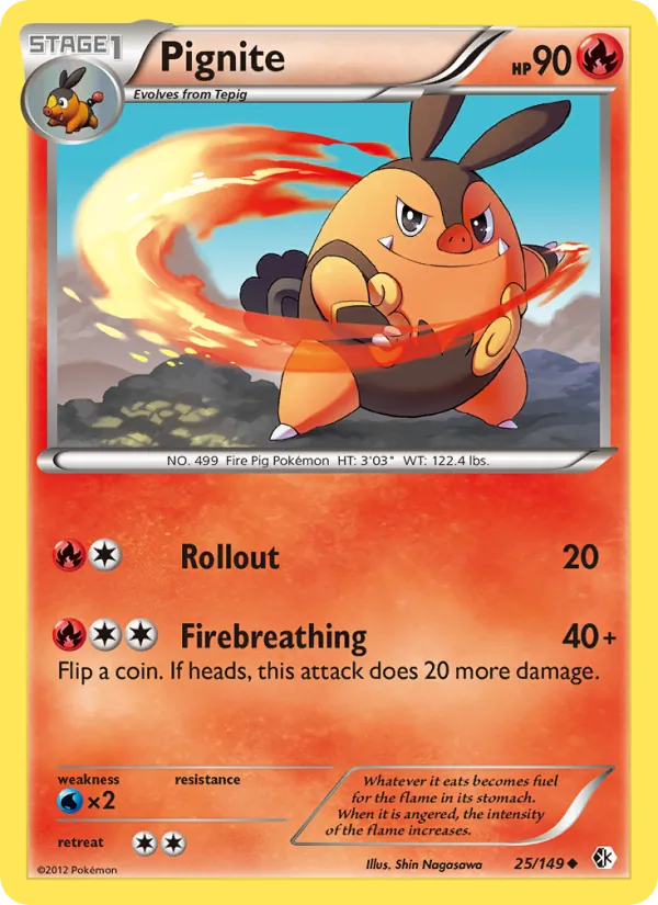 Pignite Pokémon card