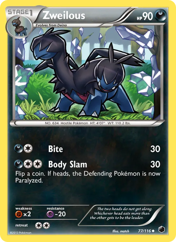 Zweilous Pokémon card