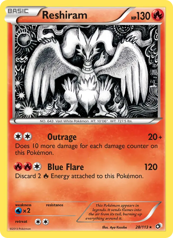 Reshiram Pokémon card