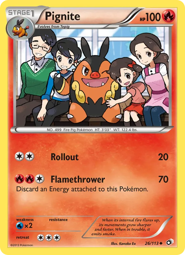 Pignite Pokémon card