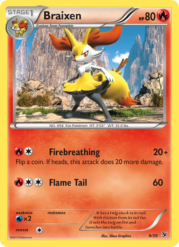 Braixen Pokémon card