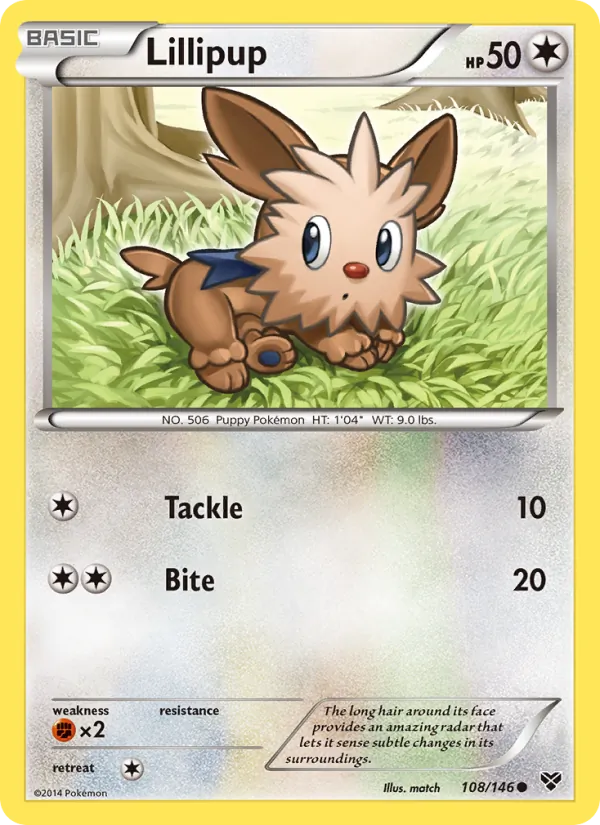 Lillipup Pokémon card