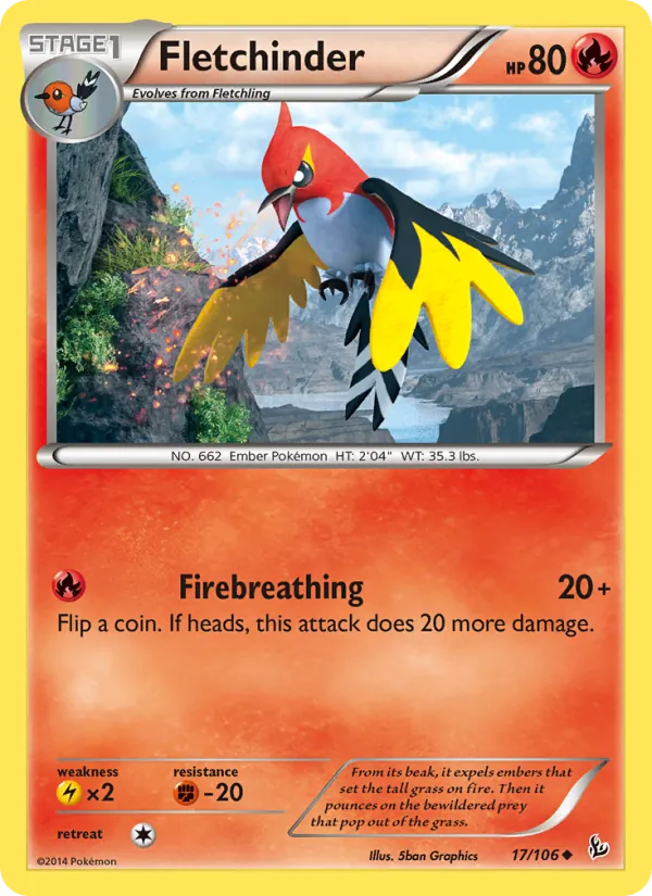 Fletchinder Pokémon card