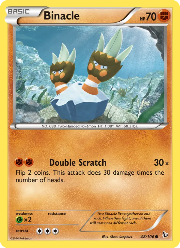 Binacle Pokémon card