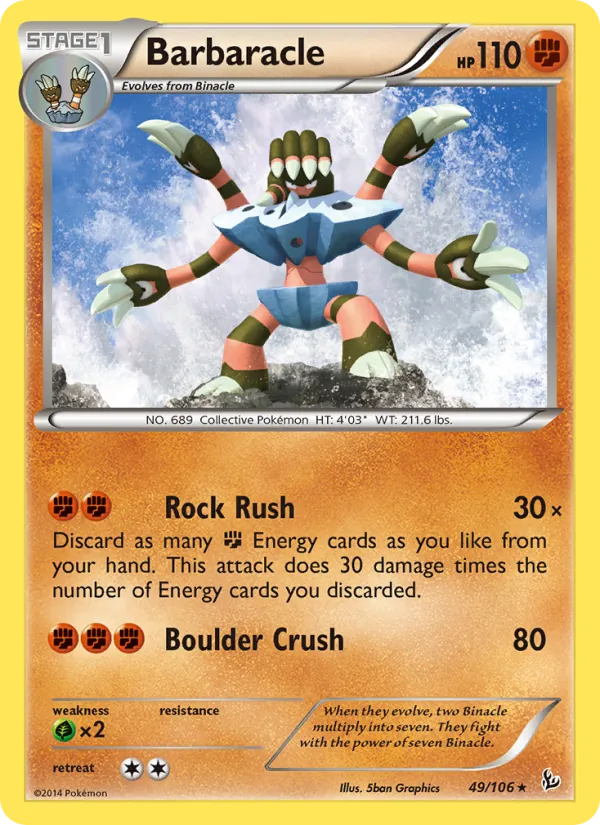 Barbaracle Pokémon card