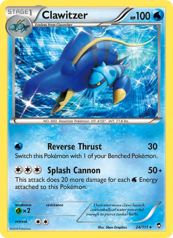 Clawitzer Pokémon card