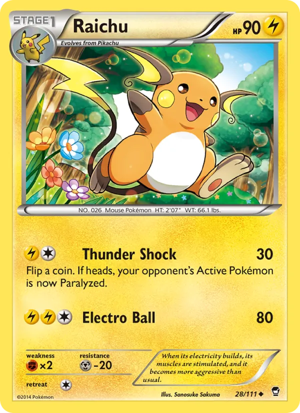 Raichu Pokémon card