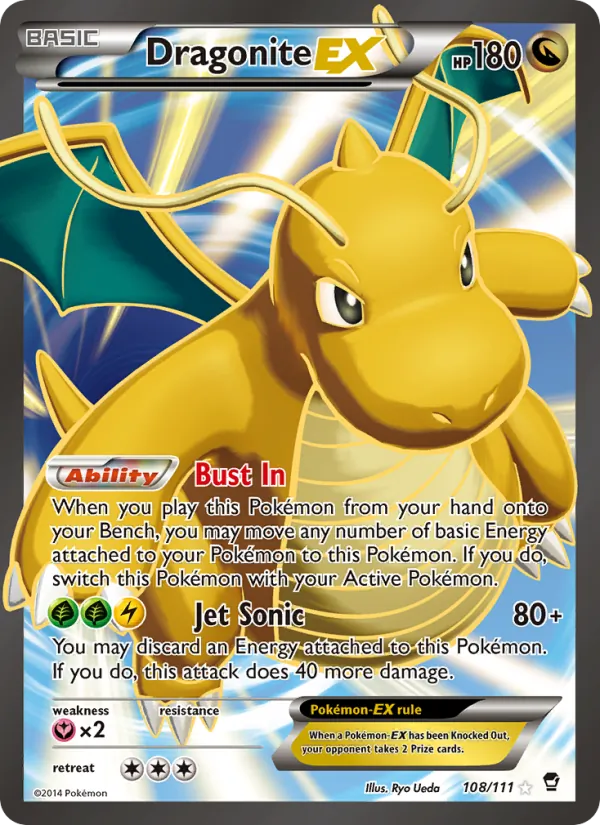 Dragonite EX Pokémon card
