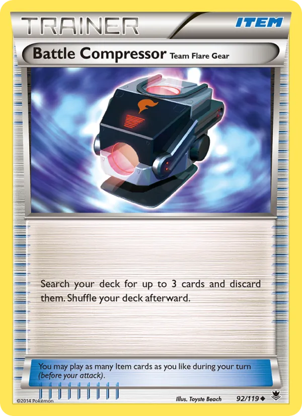 Battle Compressor Team Flare Gear Pokémon card