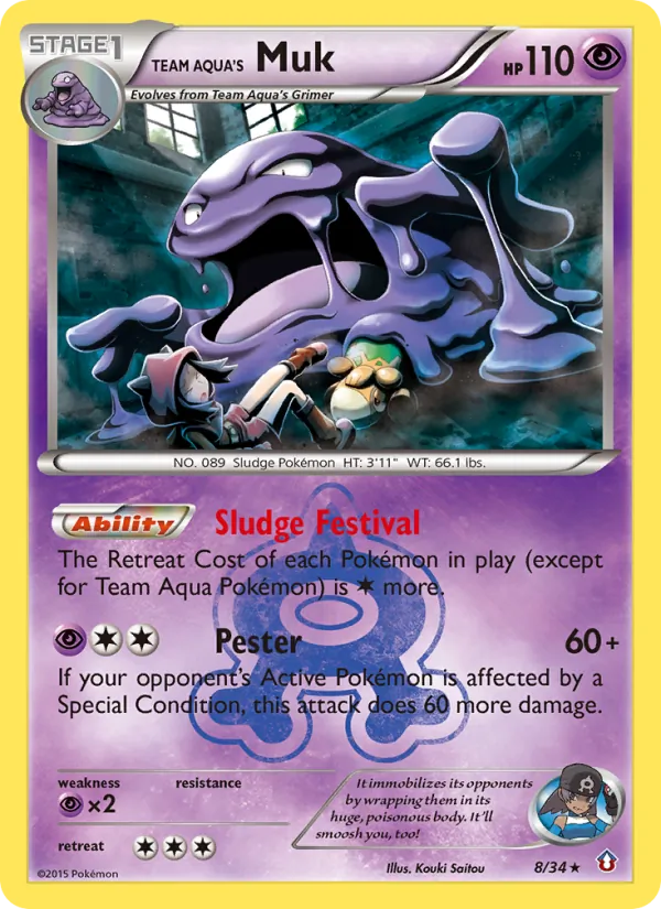 Team Aqua's Muk Pokémon card