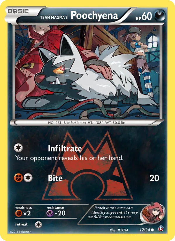 Team Magma's Poochyena Pokémon card