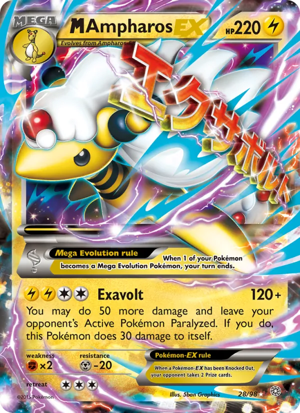M Ampharos EX Pokémon card