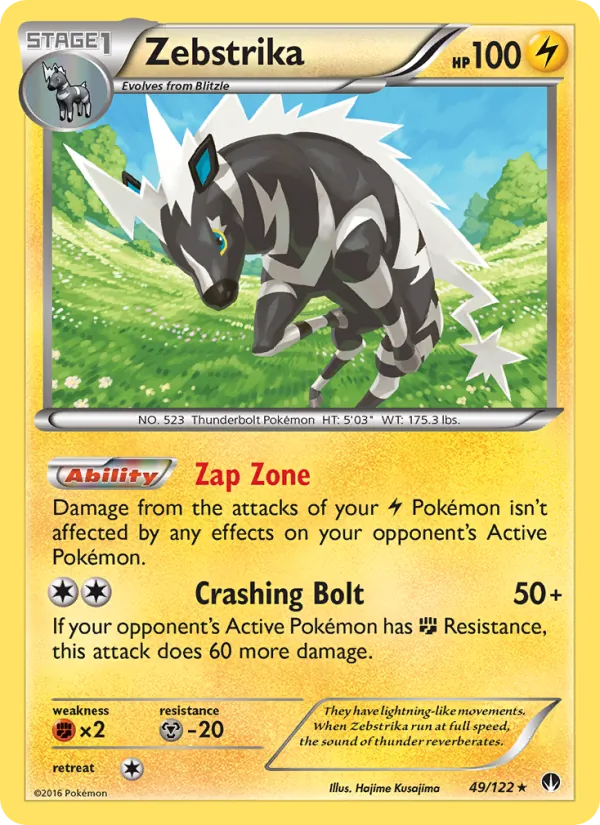 Zebstrika Pokémon card