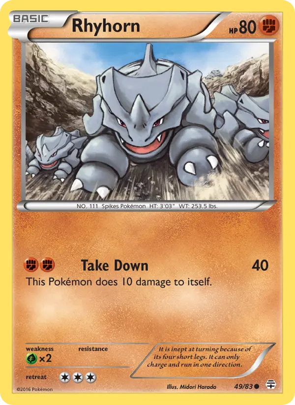 Rhyhorn Pokémon card