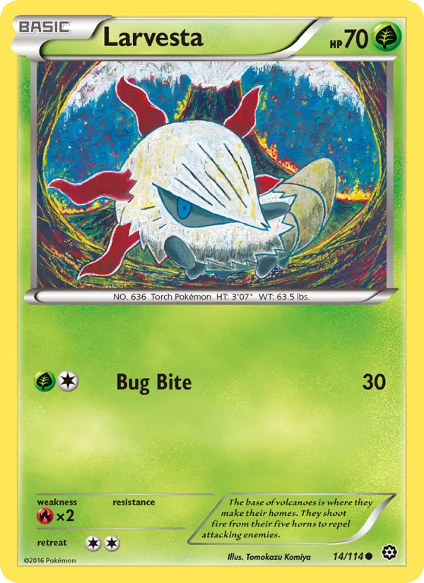 Larvesta Pokémon card