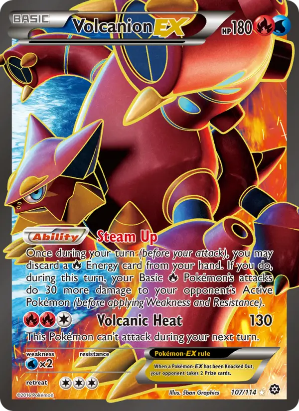 Volcanion EX Pokémon card