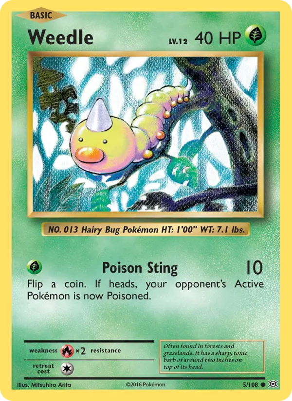 Weedle Pokémon card