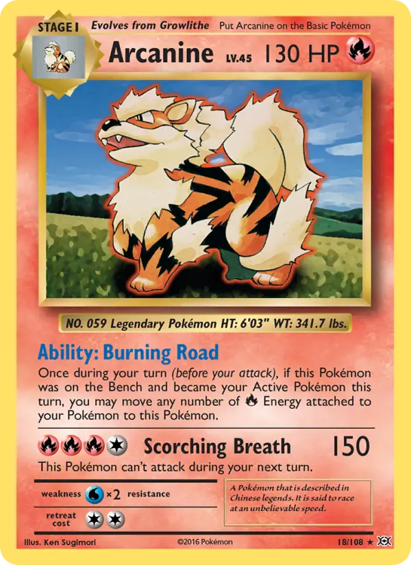 Arcanine Pokémon card