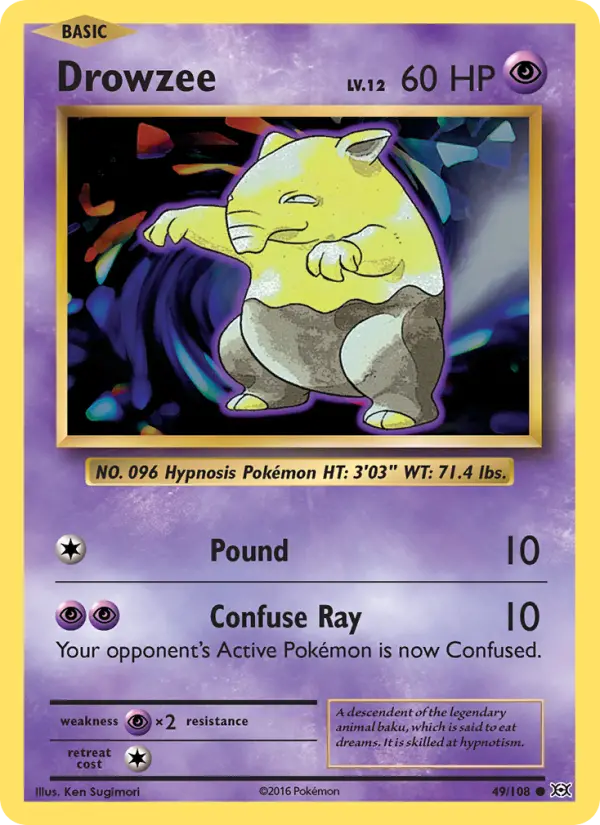 Drowzee Pokémon card
