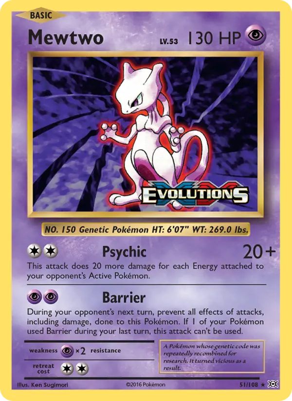 Mewtwo Pokémon card