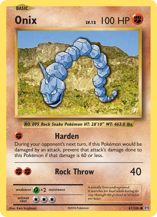 Onix Pokémon card