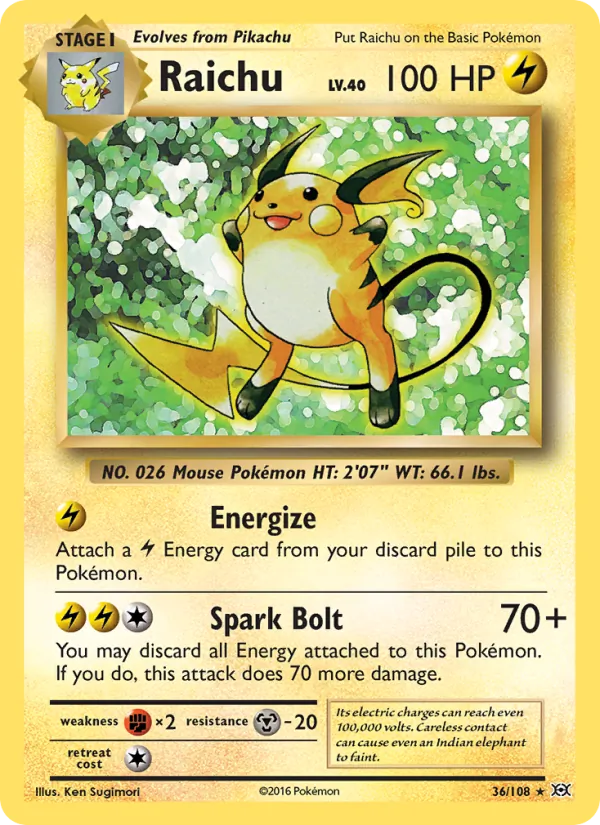 Raichu Pokémon card