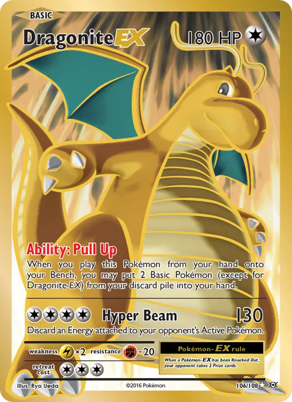 Dragonite EX Pokémon card