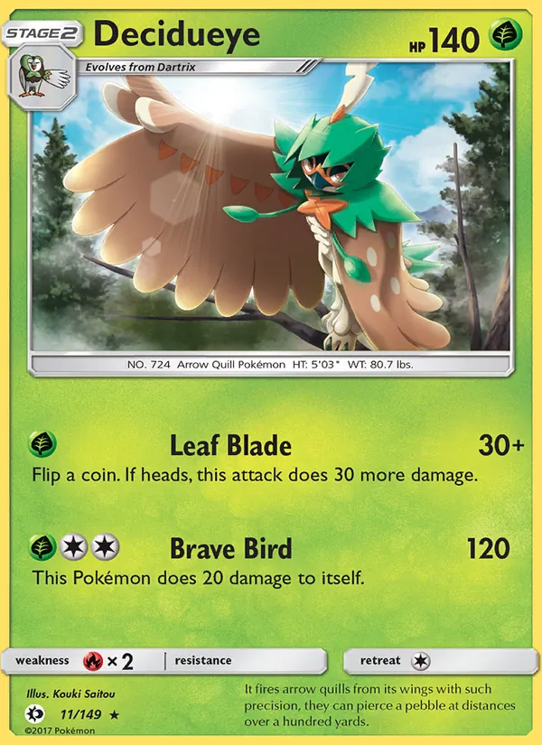Decidueye Pokémon card