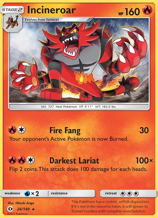 Incineroar Pokémon card