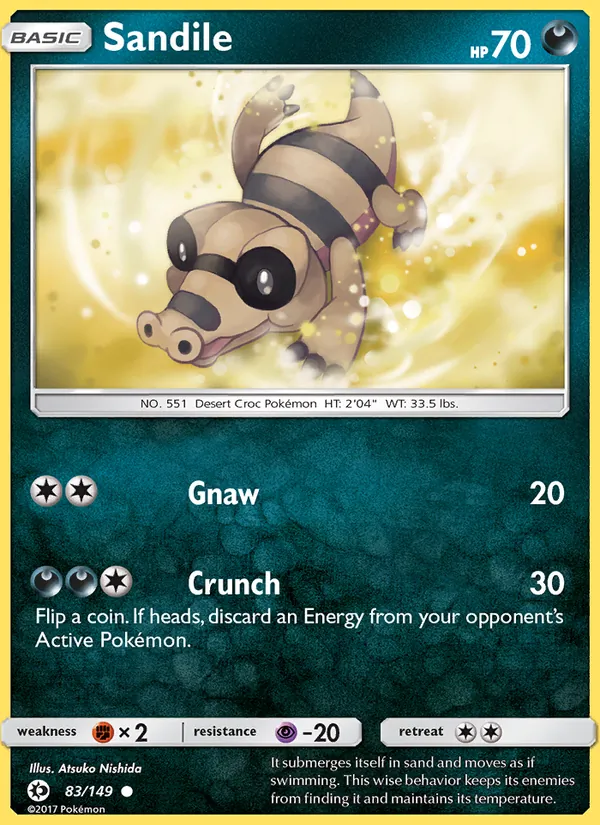 Sandile Pokémon card
