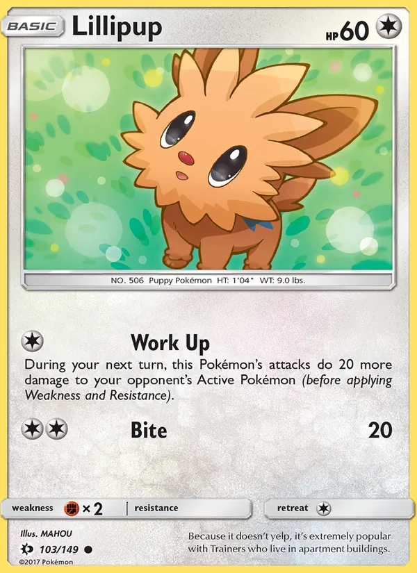 Lillipup Pokémon card