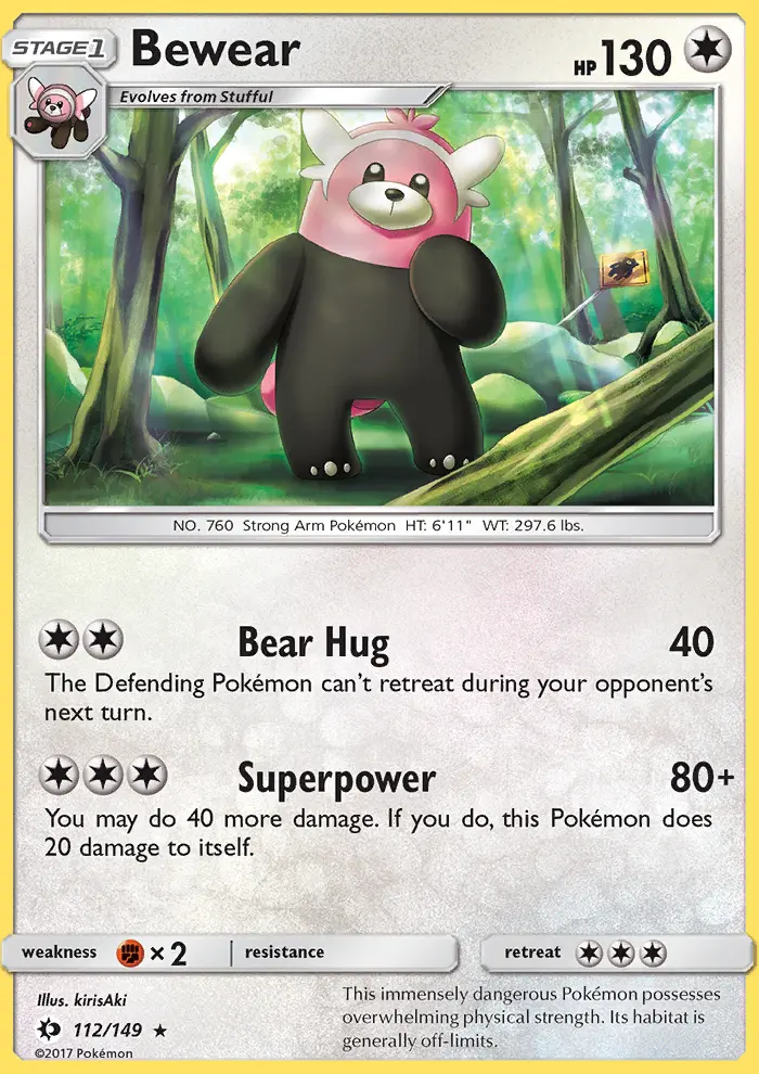 Bewear Pokémon card