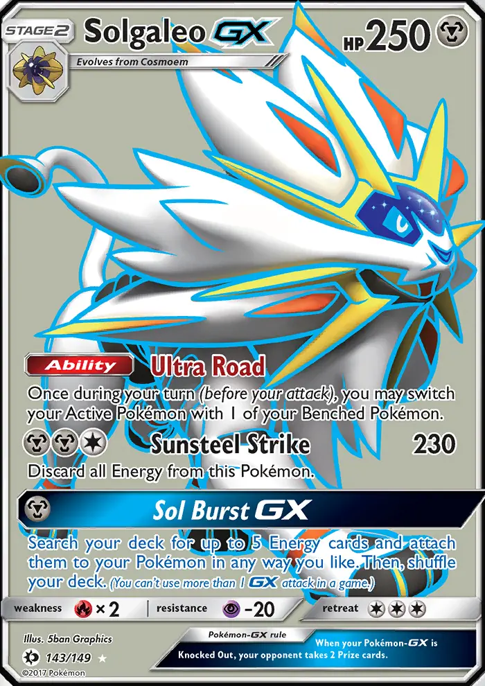 Solgaleo GX Pokémon card