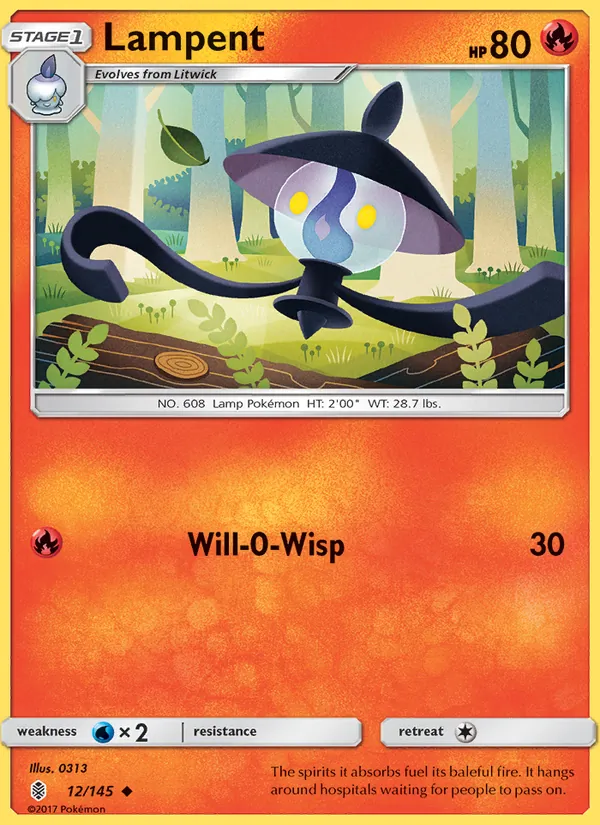 Lampent Pokémon card