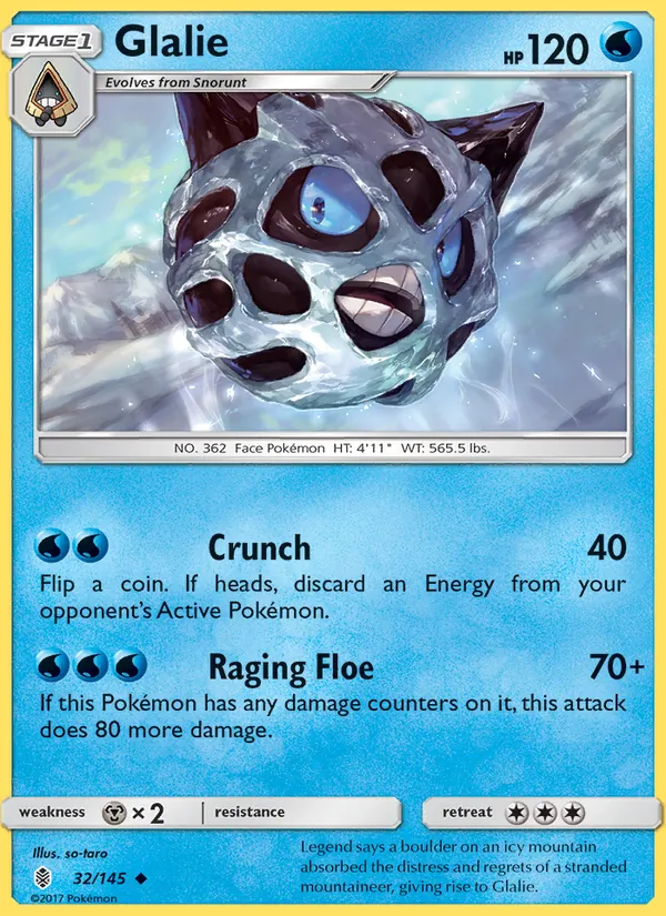 Glalie Pokémon card