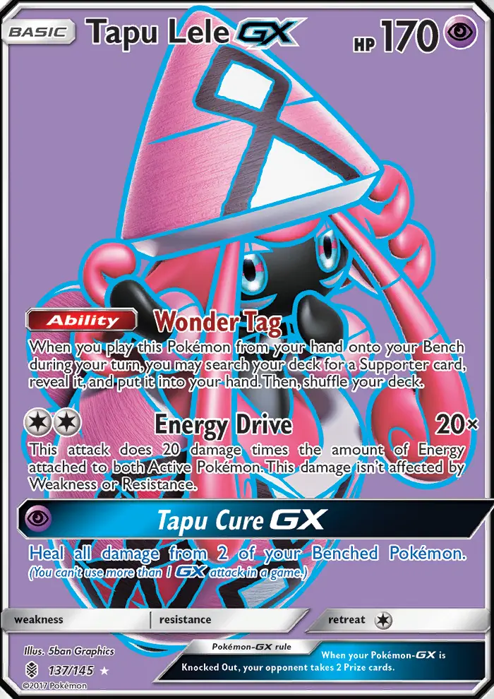 Tapu Lele GX Pokémon card