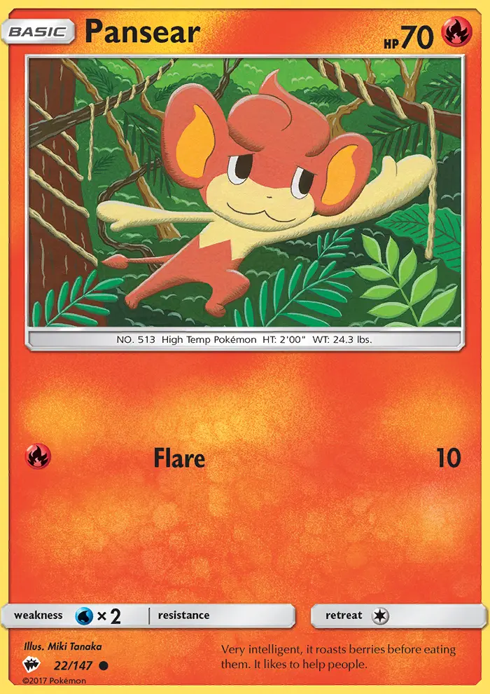 Pansear Pokémon card
