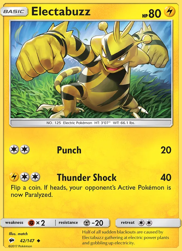 Electabuzz Pokémon card
