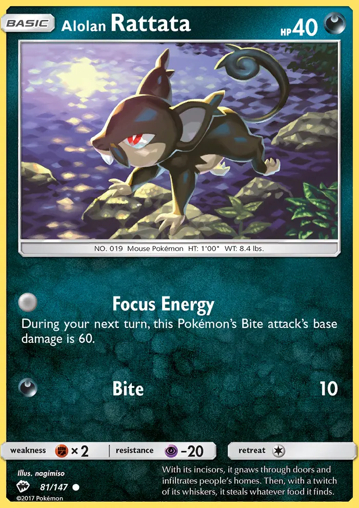 Alolan Rattata Pokémon card