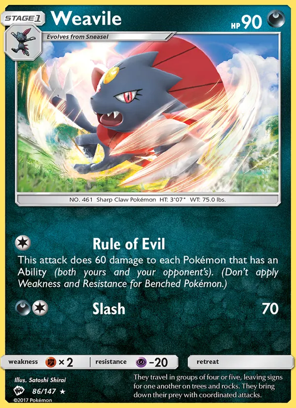 Weavile Pokémon card