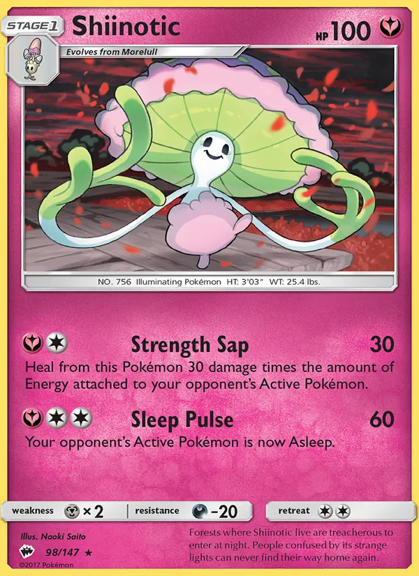 Shiinotic Pokémon card
