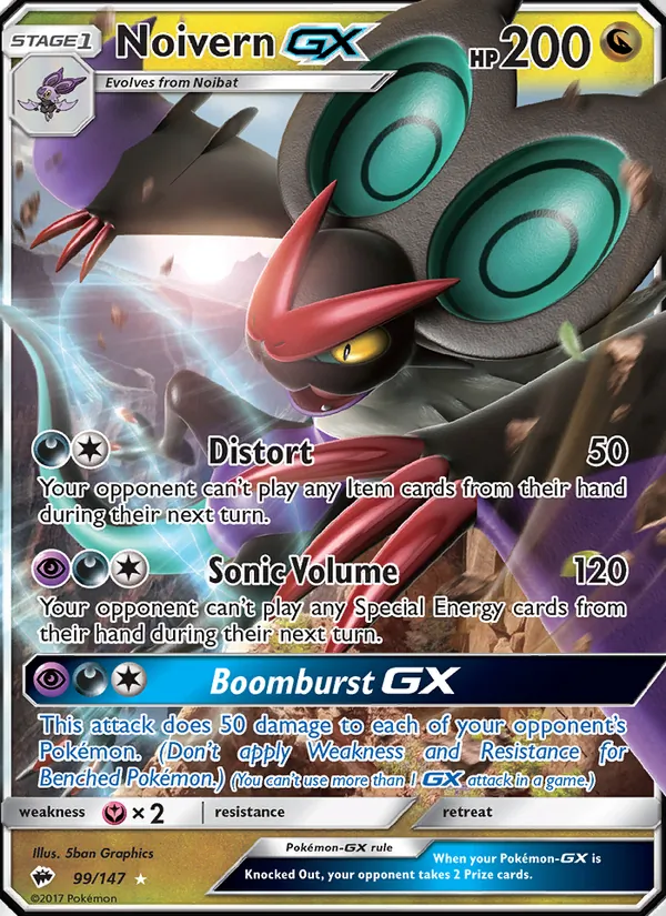 Noivern GX Pokémon card