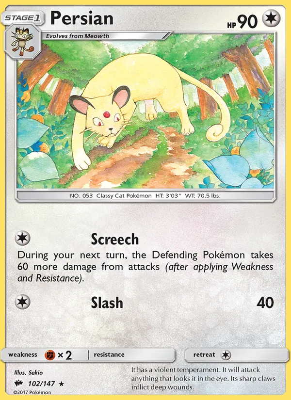 Persian Pokémon card