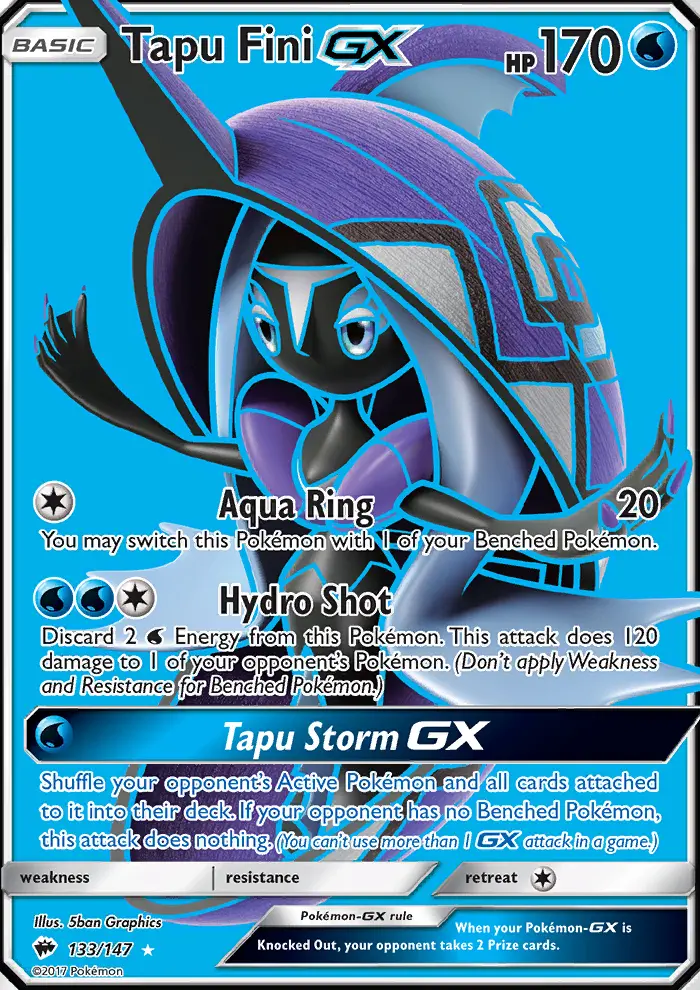 Tapu Fini GX Pokémon card