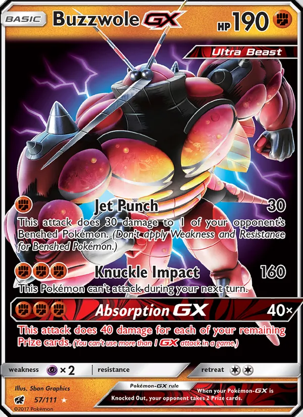 Buzzwole GX Pokémon card