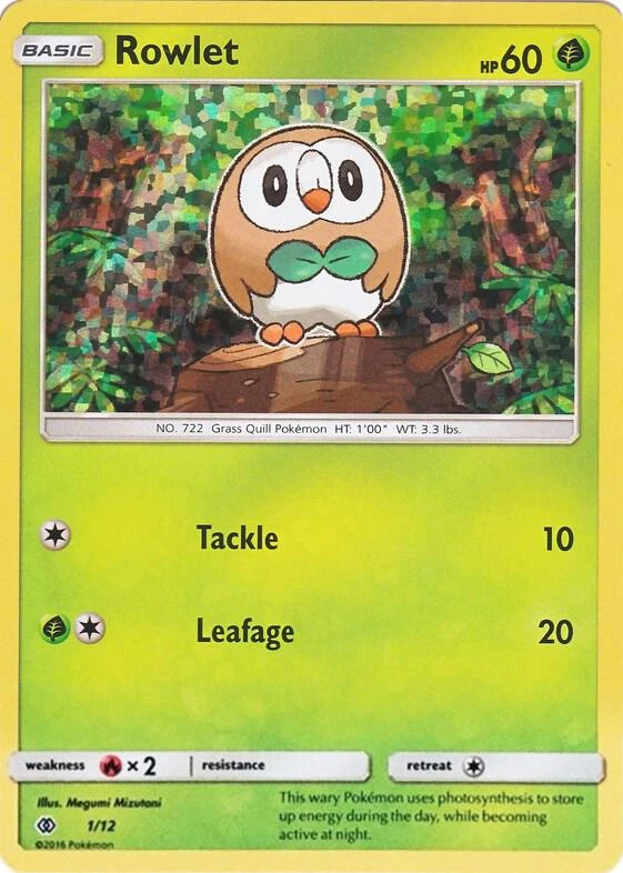 Rowlet Pokémon card