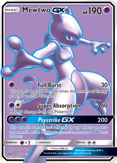 Mewtwo GX Pokémon card