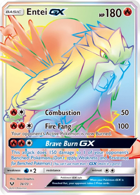Entei GX Pokémon card
