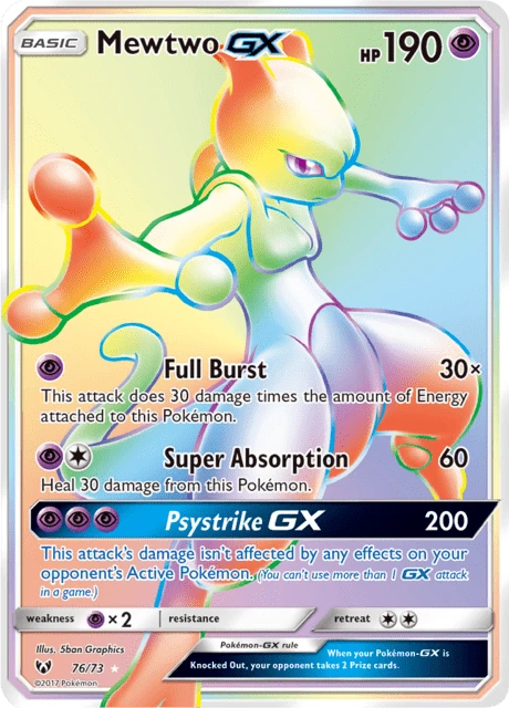 Mewtwo GX Pokémon card